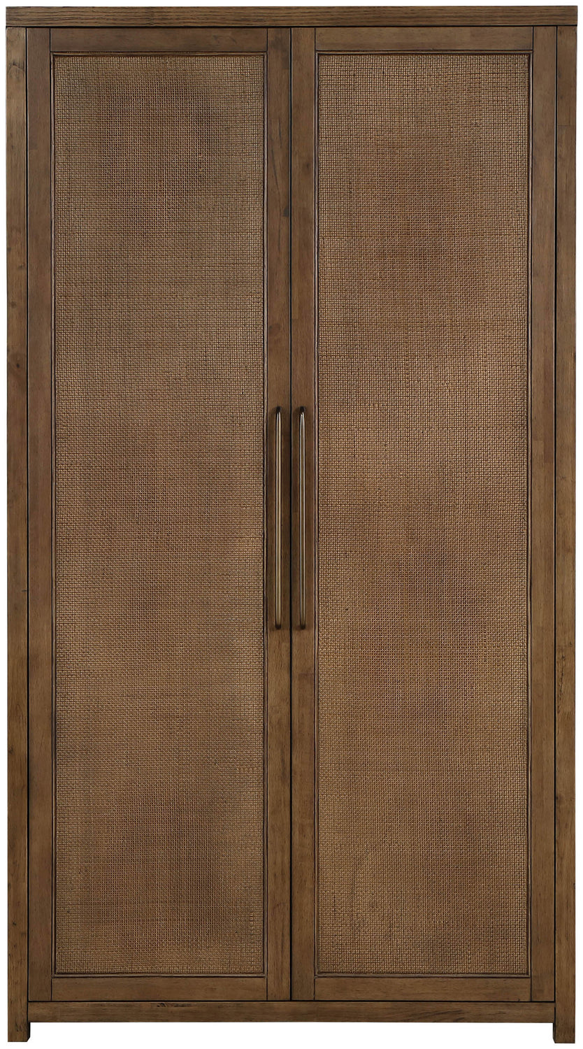 Vana Brown Cane And Solid Wood Storage Cabinet