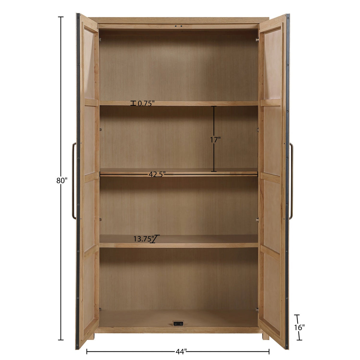 Vana Natural Cane And Solid Wood Storage Cabinet