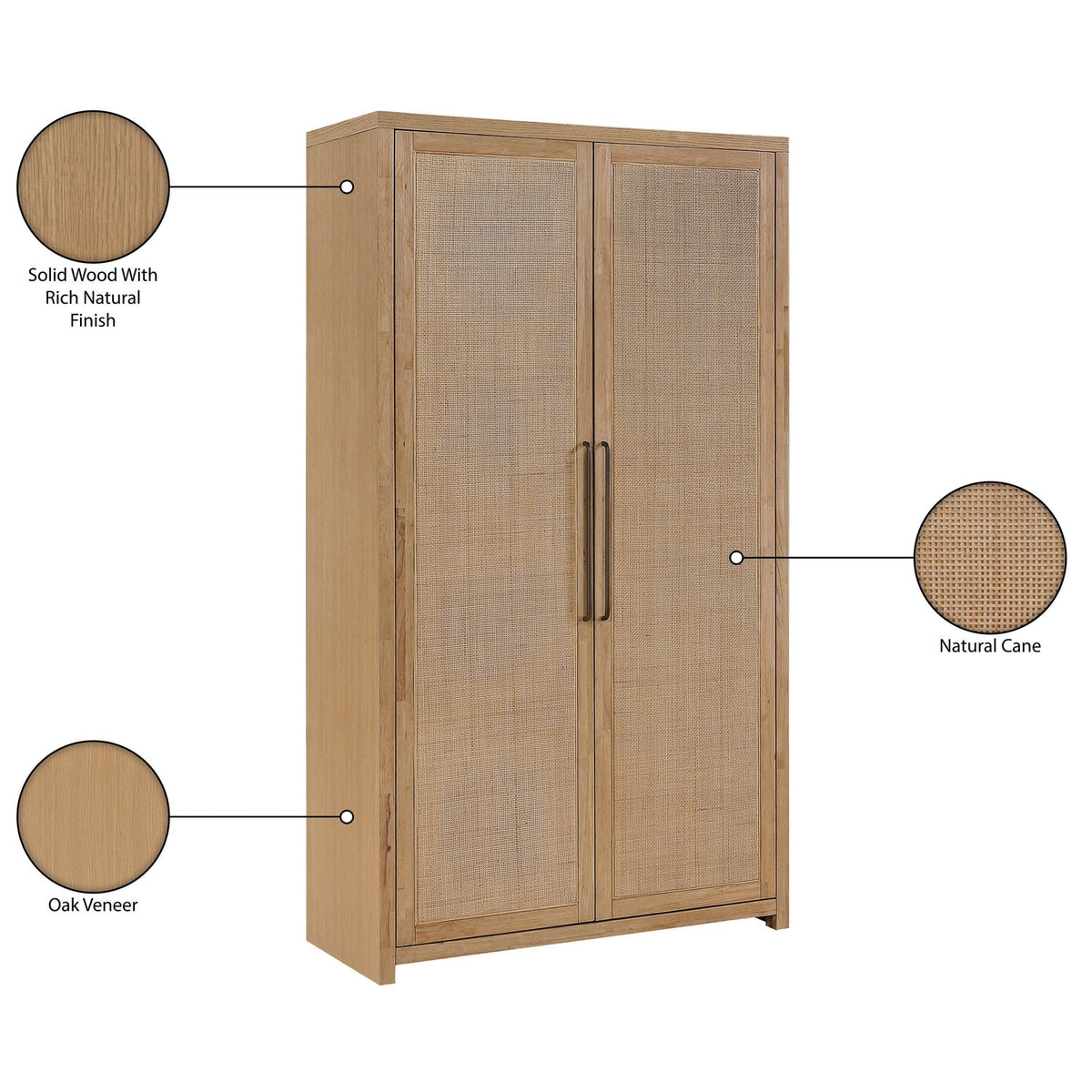 Vana Natural Cane And Solid Wood Storage Cabinet