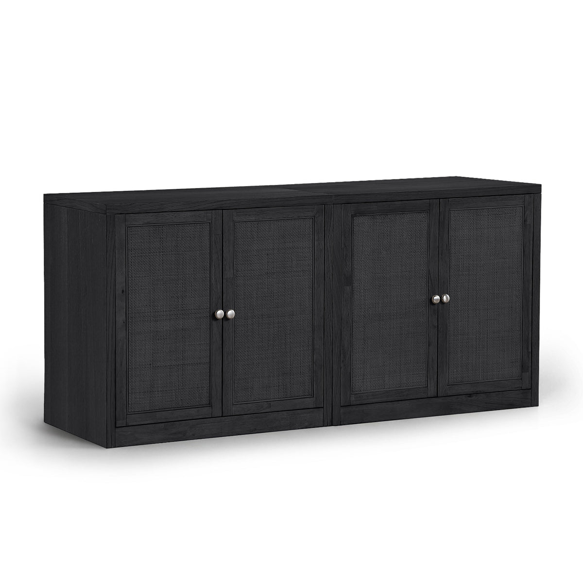Vero Black Cane, Solid Wood And Oak Veneer 2pc. Sideboard/Buffet in black oak veneer and cane, primary product view