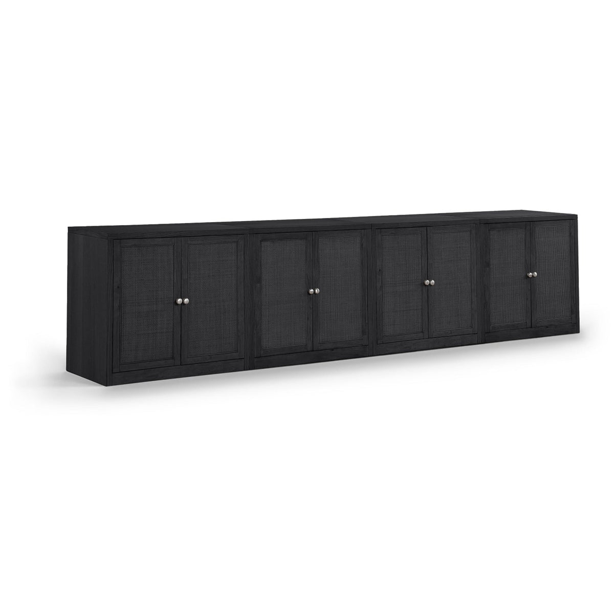 Vero Black Cane, Solid Wood And Oak Veneer 4pc. Sideboard/Buffet in black oak veneer and cane, primary product view