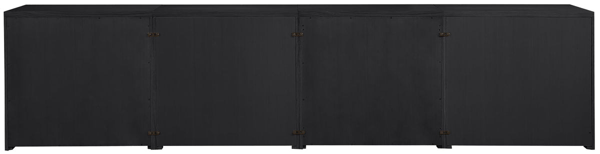 Vero Black Cane Solid Wood And Oak Veneer 4 Piece Sideboard/Buffet