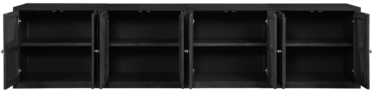 Vero Black Cane Solid Wood And Oak Veneer 4 Piece Sideboard/Buffet