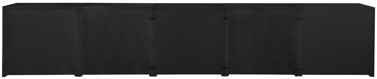 Vero Black Cane Solid Wood And Oak Veneer 5 Piece Sideboard/Buffet