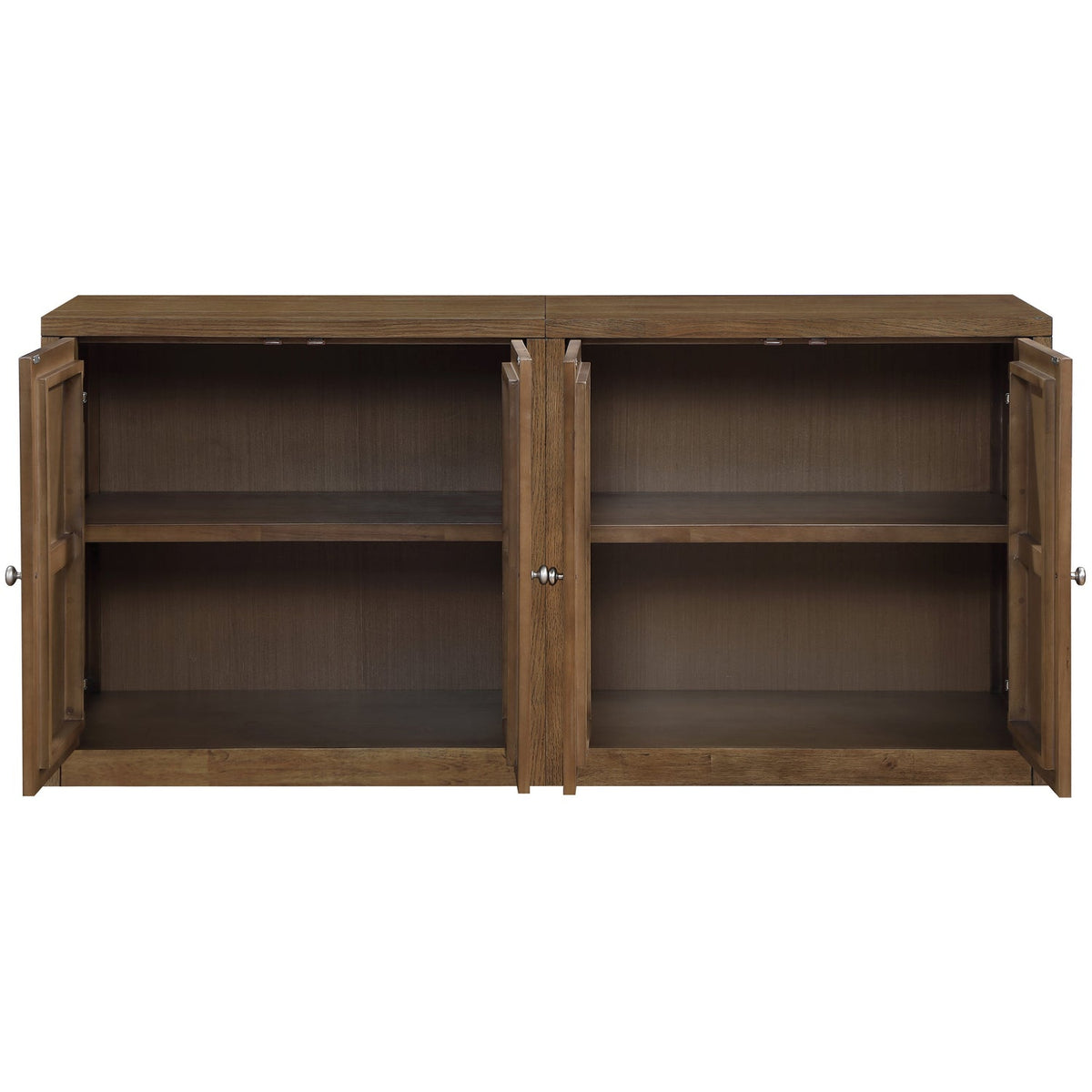 Vero Brown Cane Solid Wood And Oak Veneer 2 Piece Sideboard/Buffet