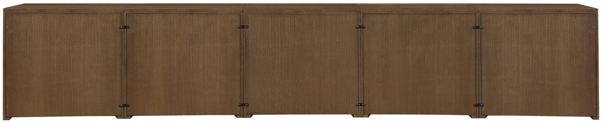 Vero Brown Cane Solid Wood And Oak Veneer 5 Piece Sideboard/Buffet