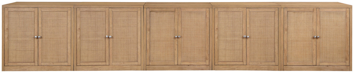 Vero Natural Cane Solid Wood And Oak Veneer 5 Piece Sideboard/Buffet