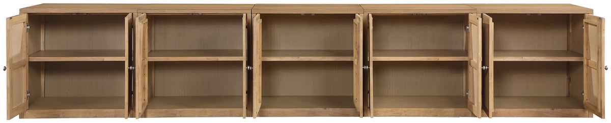 Vero Natural Cane Solid Wood And Oak Veneer 5 Piece Sideboard/Buffet