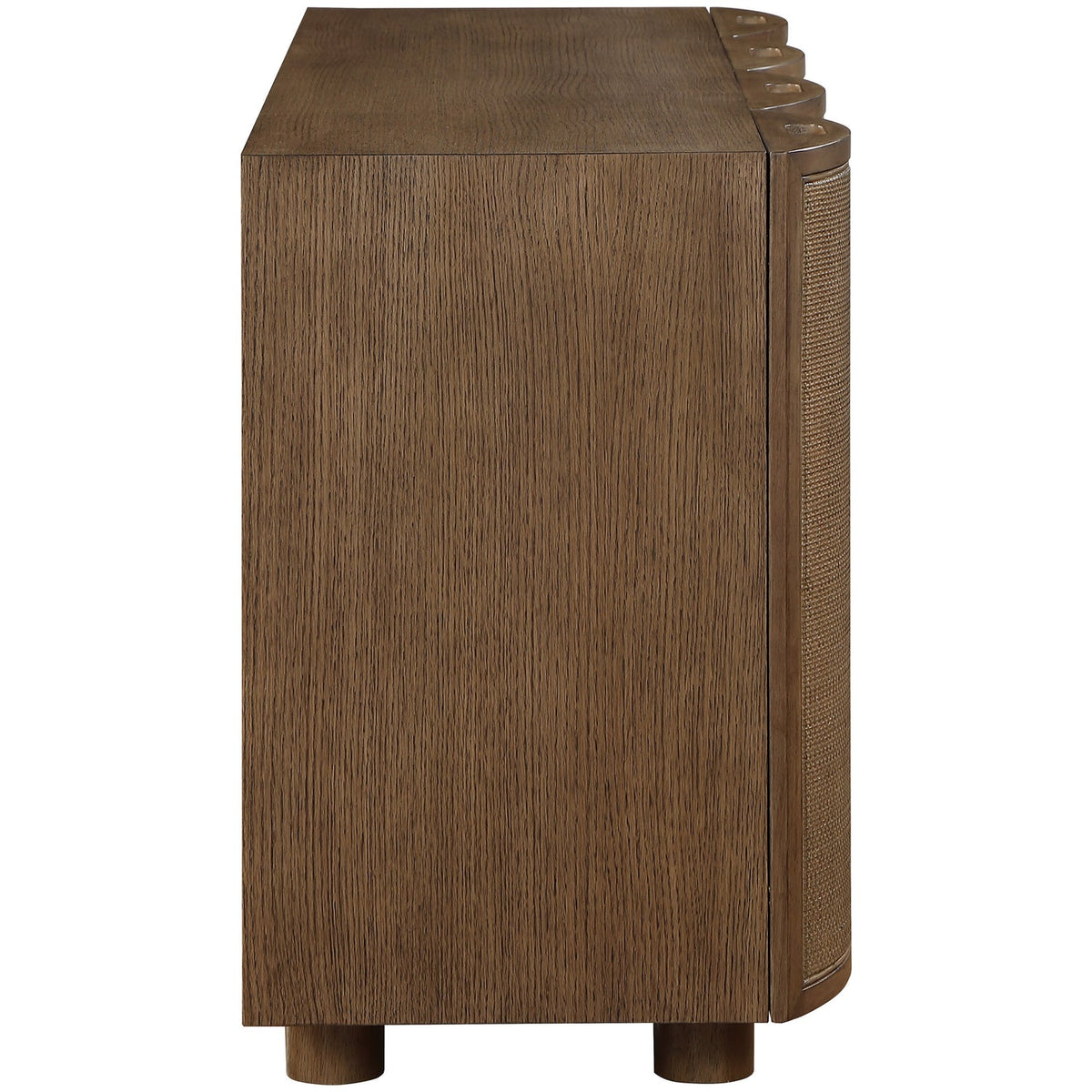 Norin Brown Cane Solid Wood And Oak Veneer Sideboard/Buffet