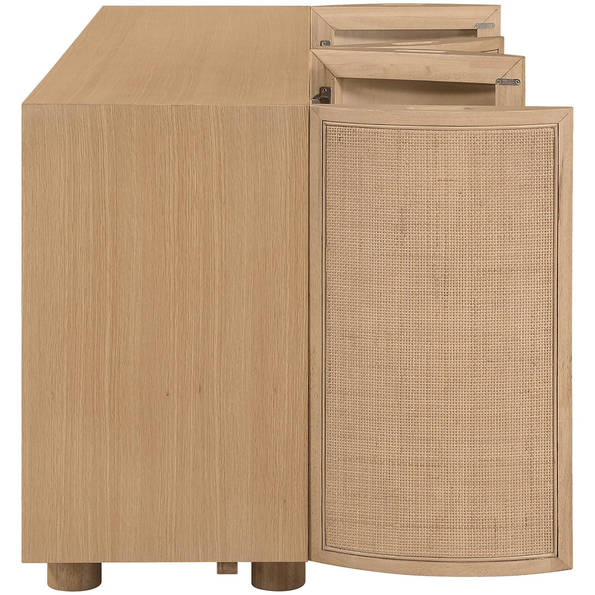 Norin Natural Cane Solid Wood And Oak Veneer Sideboard/Buffet