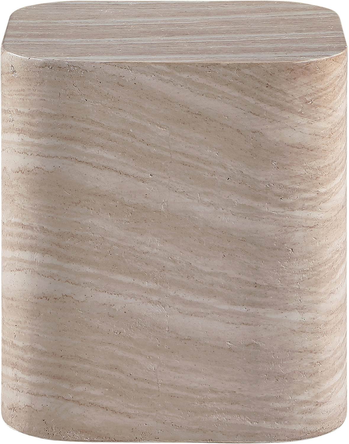 Vellon Travertine Concrete Indoor/Outdoor End Side Table Set of 2