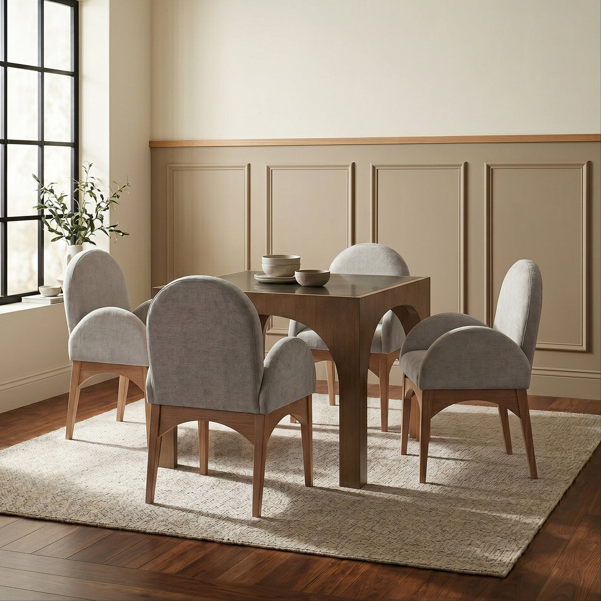 Waldorf 36.25in Brown Tempered Glass Top Dining Table