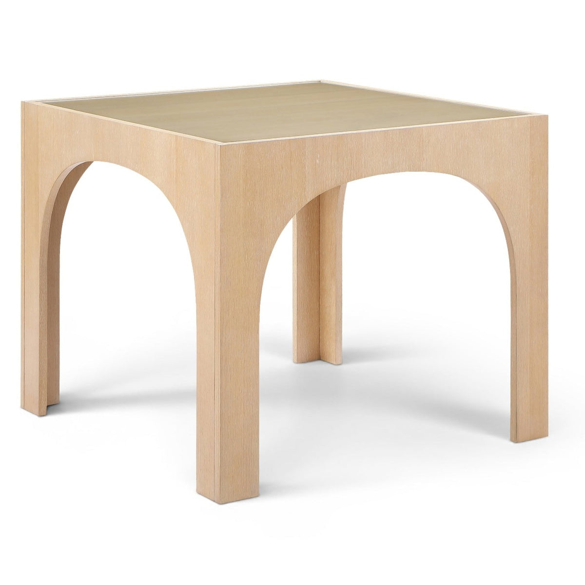 Waldorf 36.25" Natural Tempered Glass Top Dining Table in natural tempered glass, primary product view