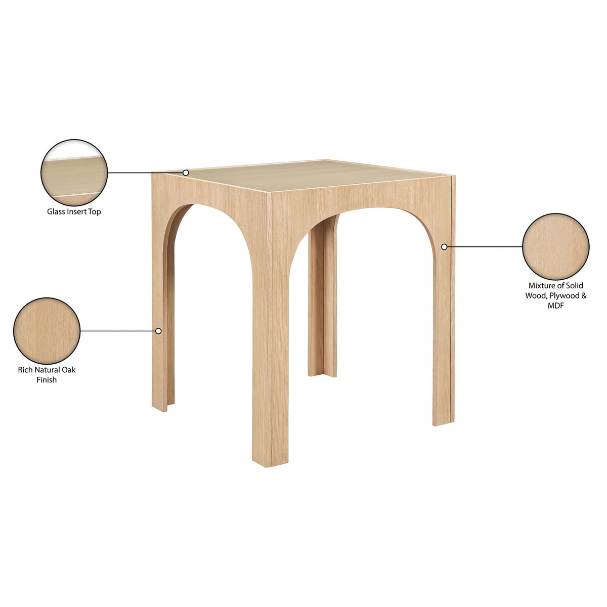 Waldorf 36.25in Natural Tempered Glass Top Bar Height Table