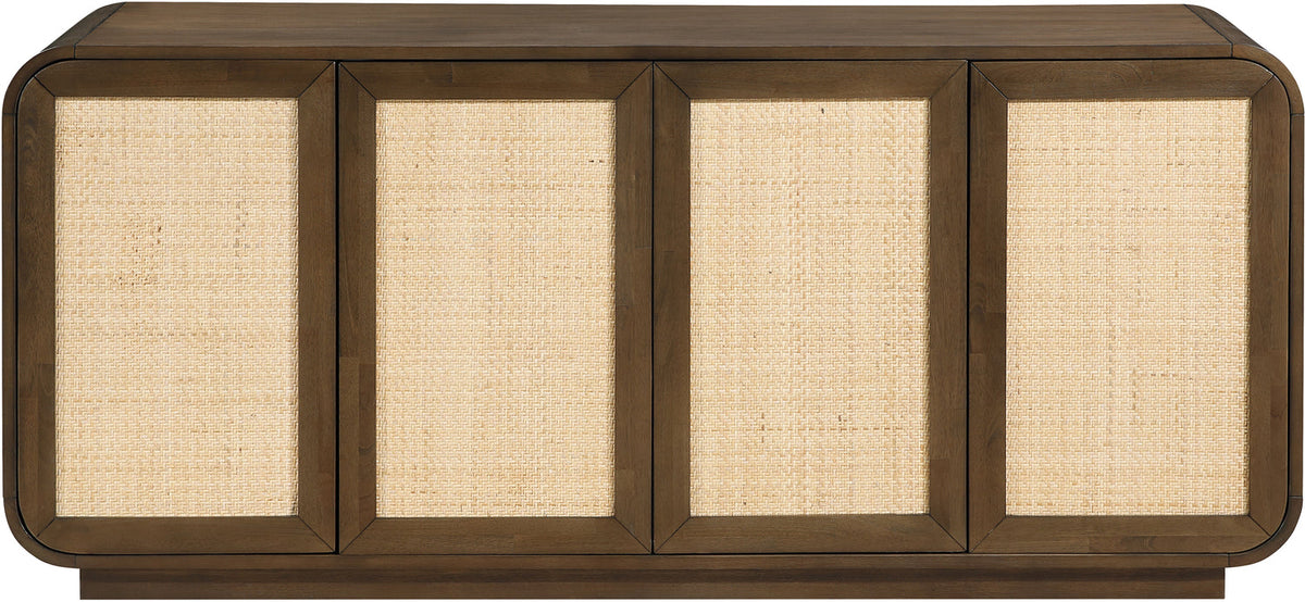 Windsor Brown Solid Wood And Brown Cane Sideboard Buffet