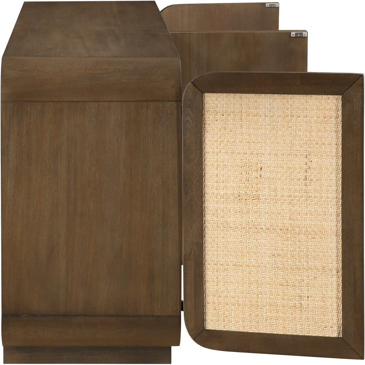 Windsor Brown Solid Wood And Brown Cane Sideboard Buffet