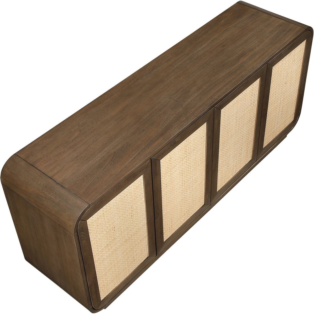 Windsor Brown Solid Wood And Brown Cane Sideboard Buffet