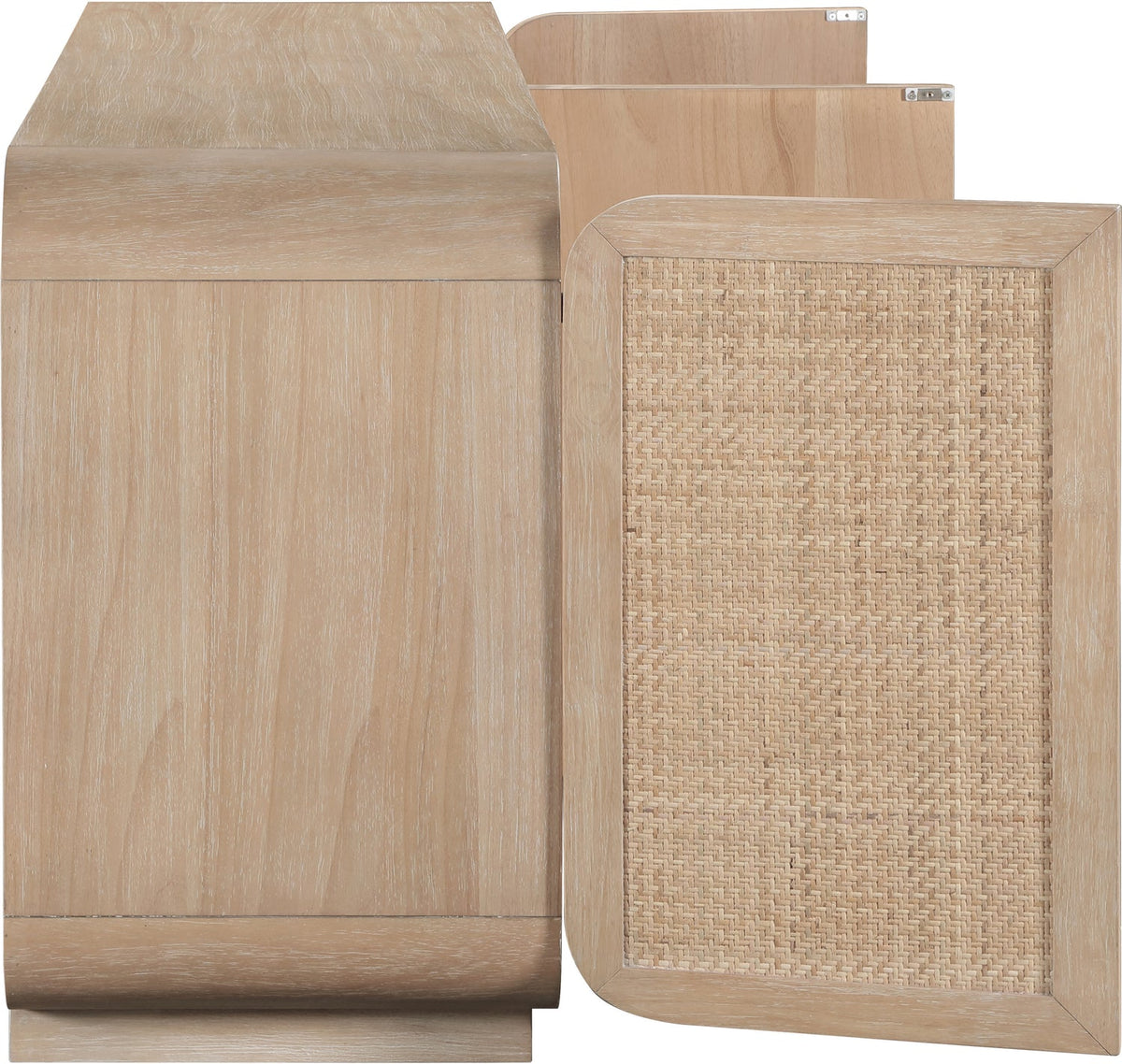 Windsor Natural Solid Wood And Natural Cane Sideboard Buffet