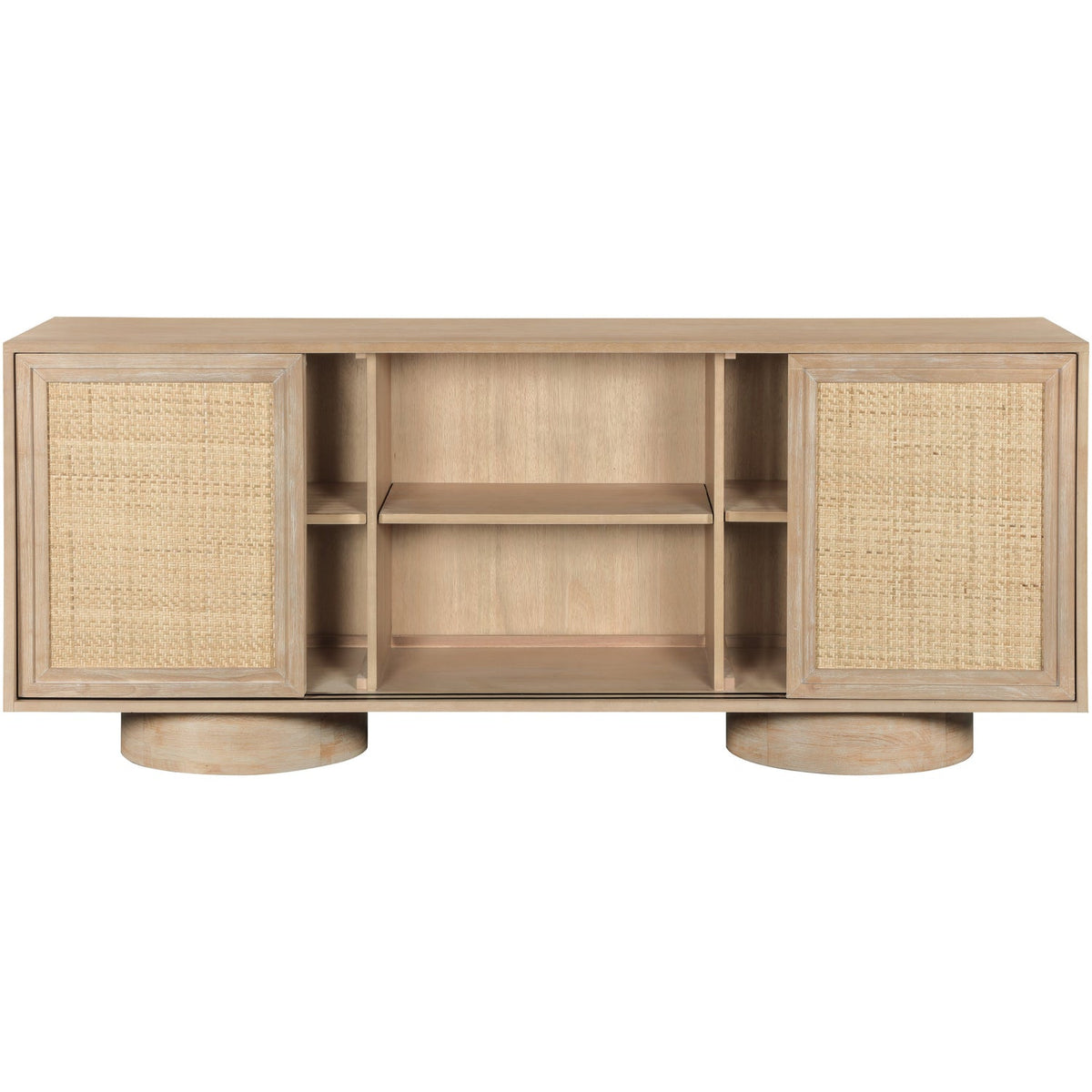 Windsor Natural Solid Wood And Natural Cane Sideboard Buffet