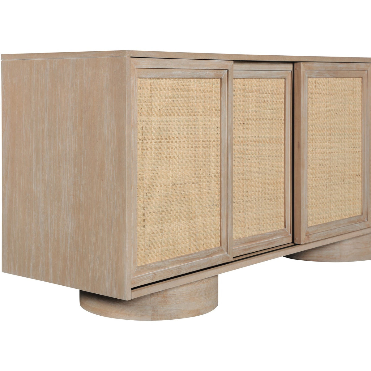 Windsor Natural Solid Wood And Natural Cane Sideboard Buffet
