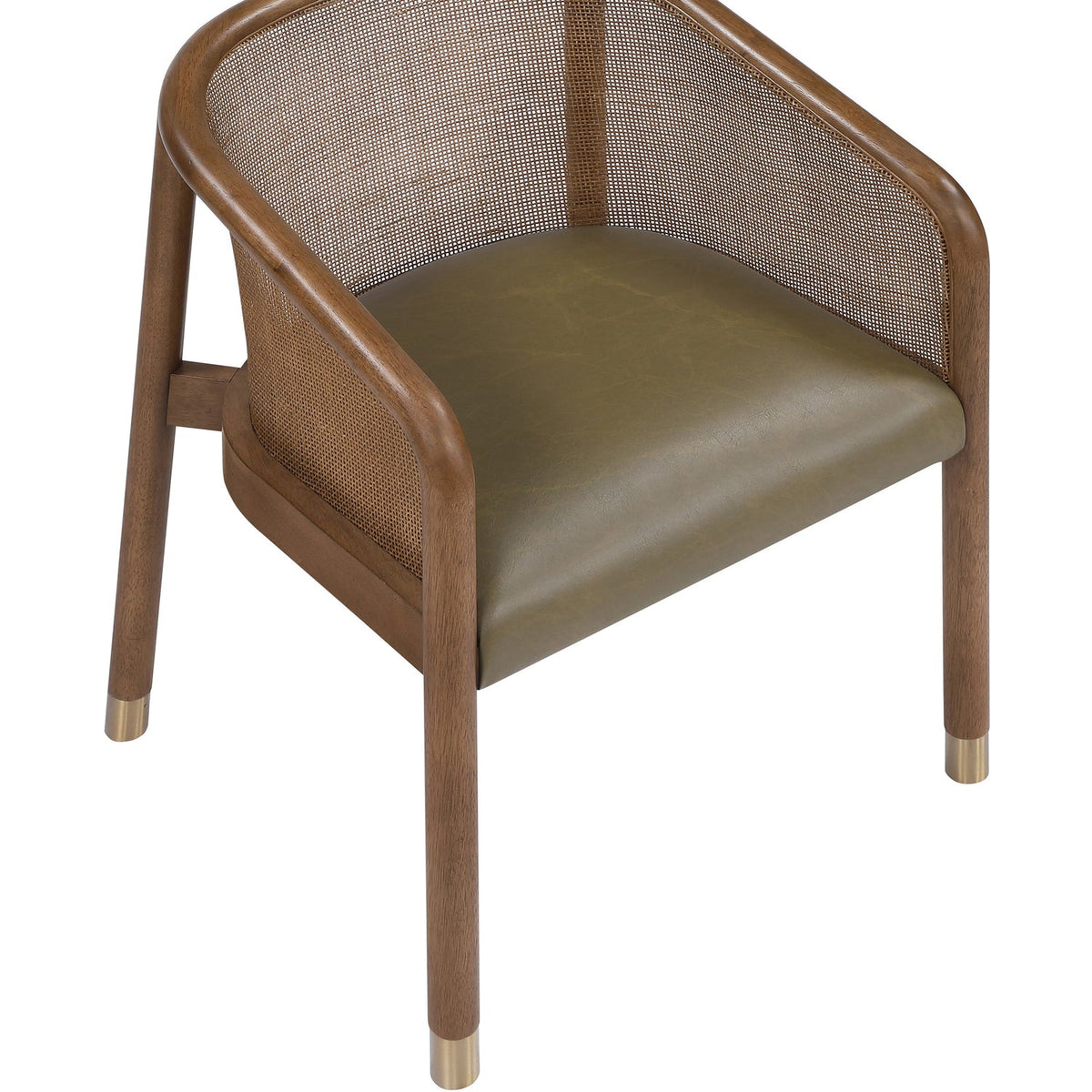 Sylvan Olive Vegan Leather Upholstered Dining Chair Set of 2