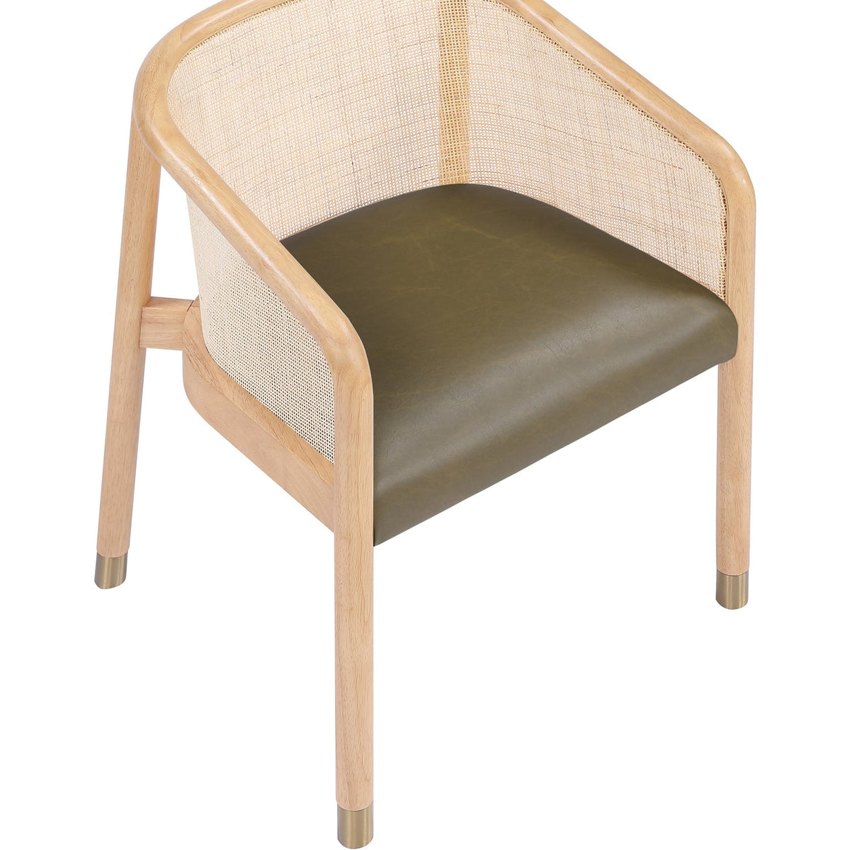 Sylvan Olive Vegan Leather Upholstered Dining Chair Set of 2