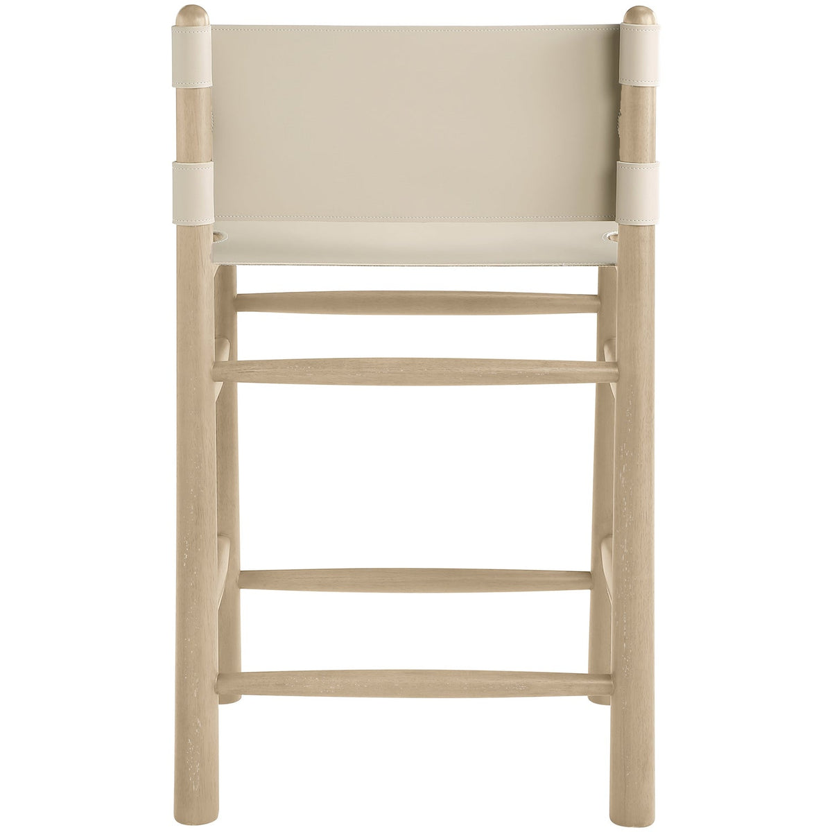 Santos Beige Vegan Leather Upholstered Counter Stool Set of 2