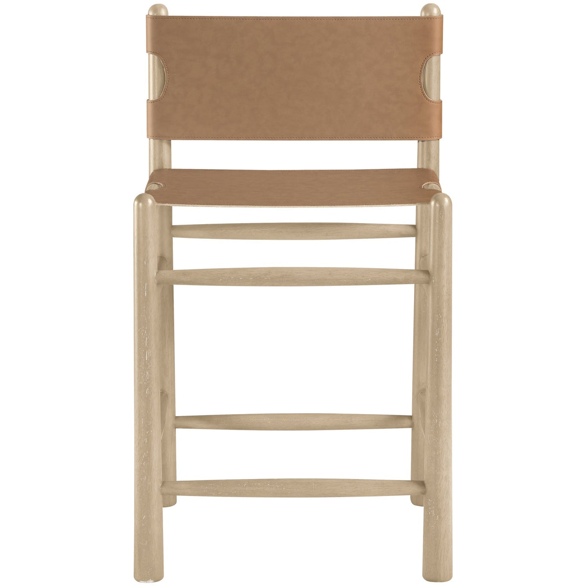 Santos Brown Vegan Leather Upholstered Counter Stool Set of 2