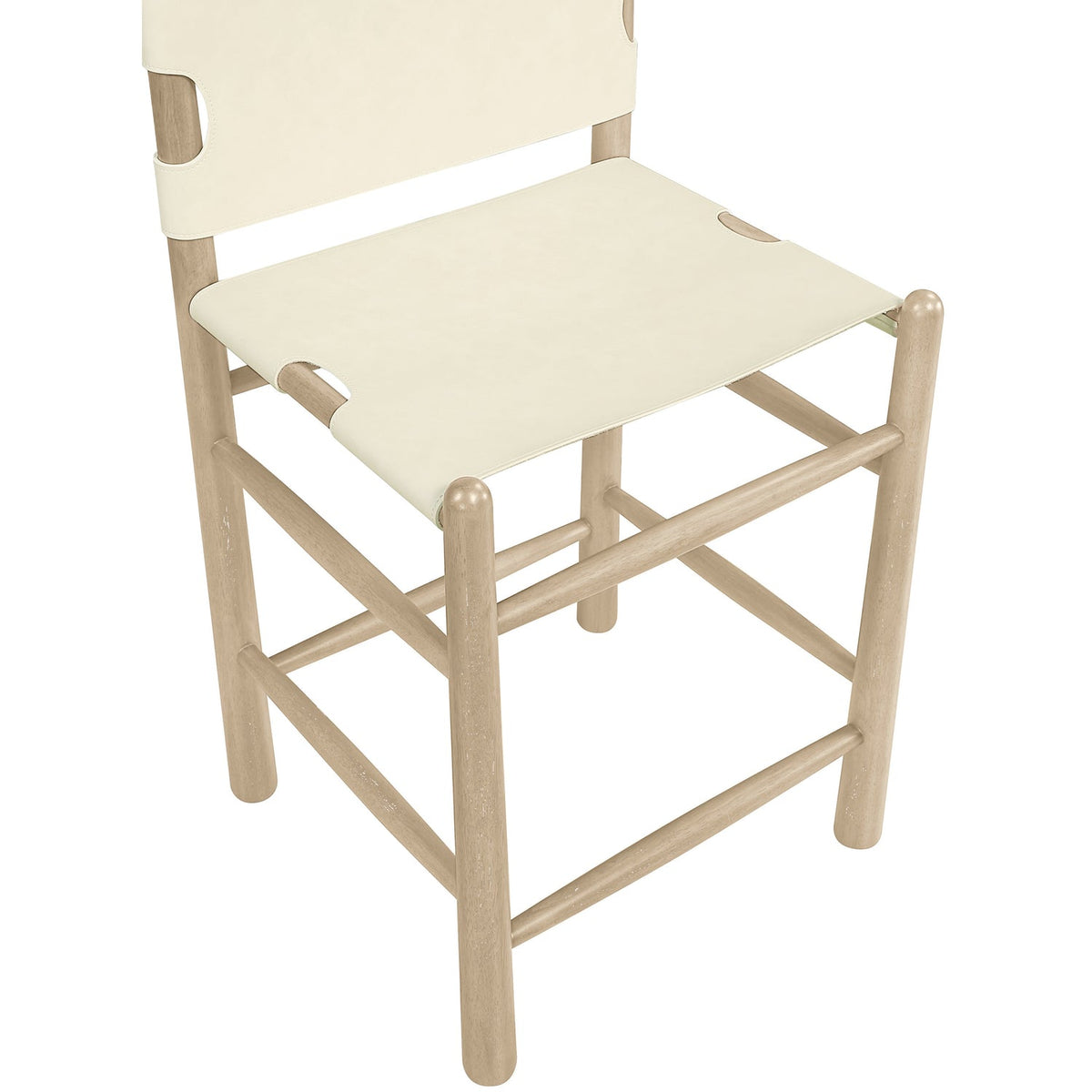 Santos Cream Vegan Leather Upholstered Counter Stool Set of 2