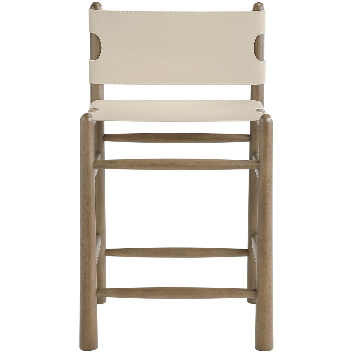 Santos Beige Vegan Leather Upholstered Counter Stool Set of 2