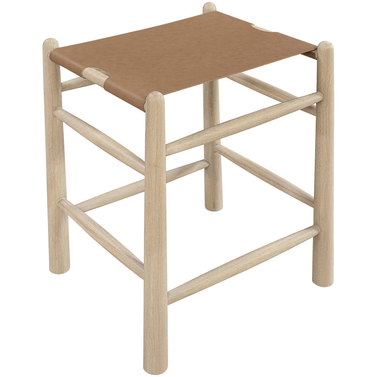 Santos Brown Vegan Leather Upholstered Counter Stool Set of 2