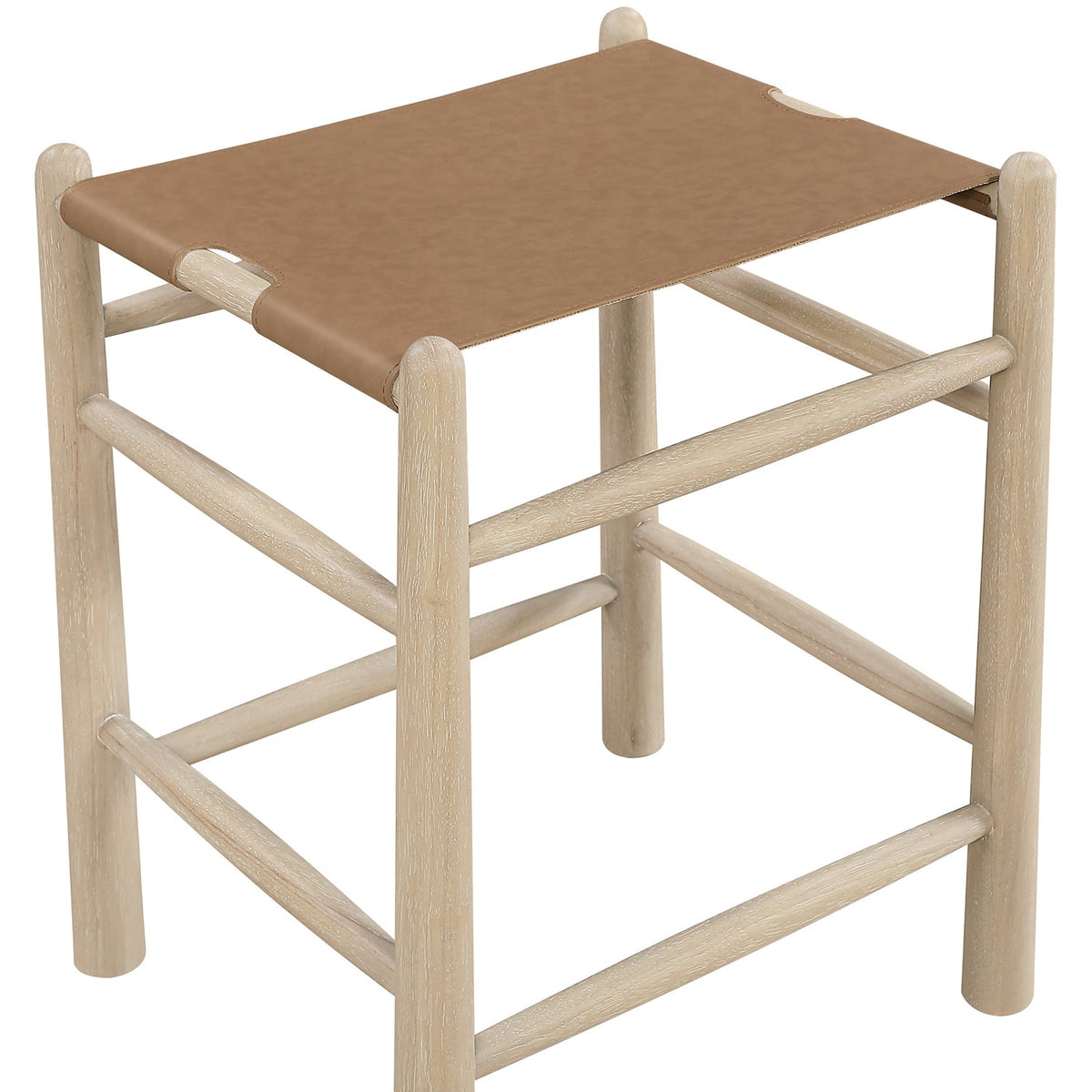 Santos Brown Vegan Leather Upholstered Counter Stool Set of 2