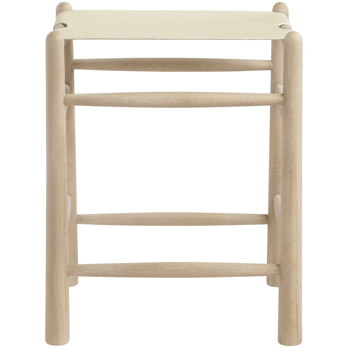Santos Cream Vegan Leather Upholstered Counter Stool Set of 2