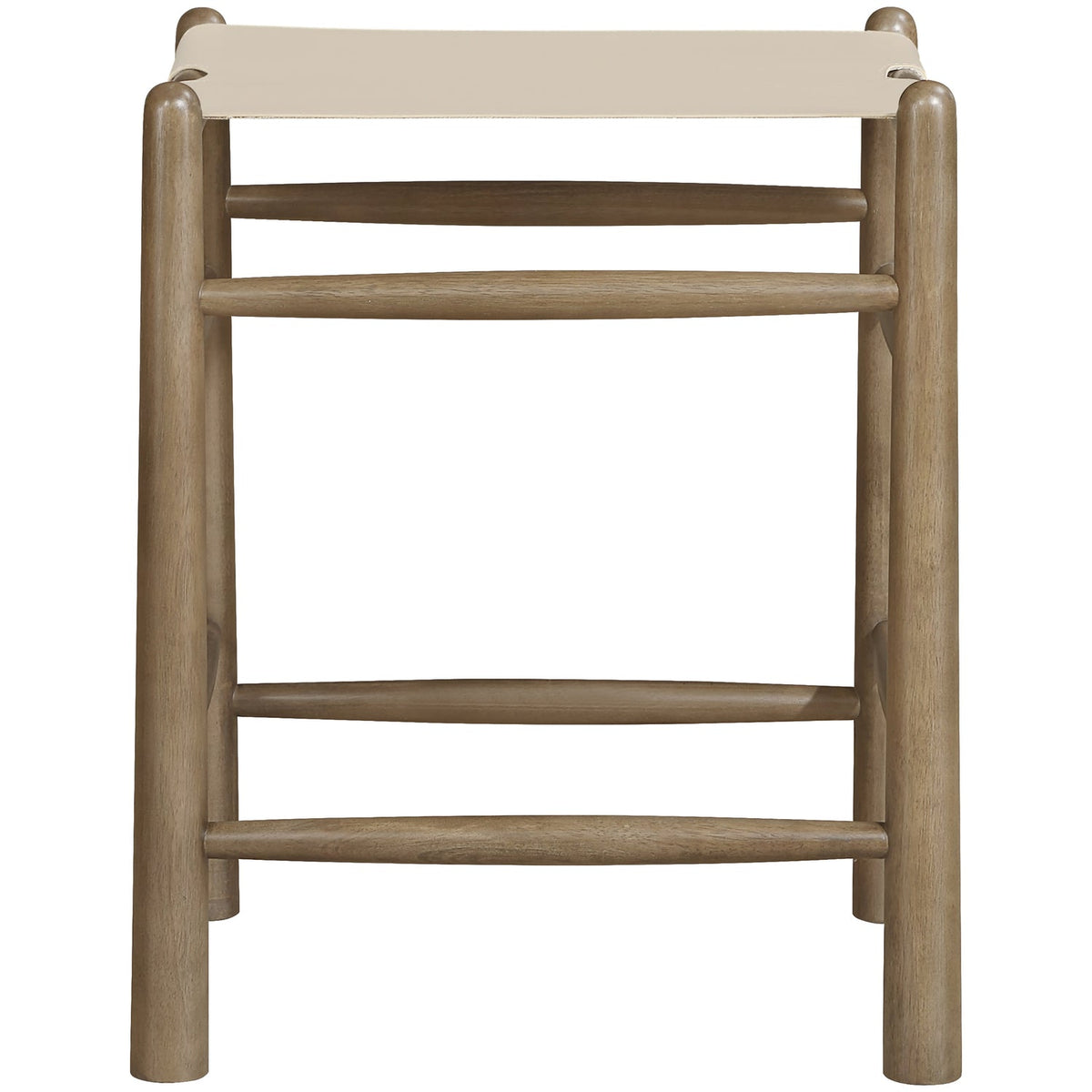 Santos Beige Vegan Leather Upholstered Counter Stool Set of 2