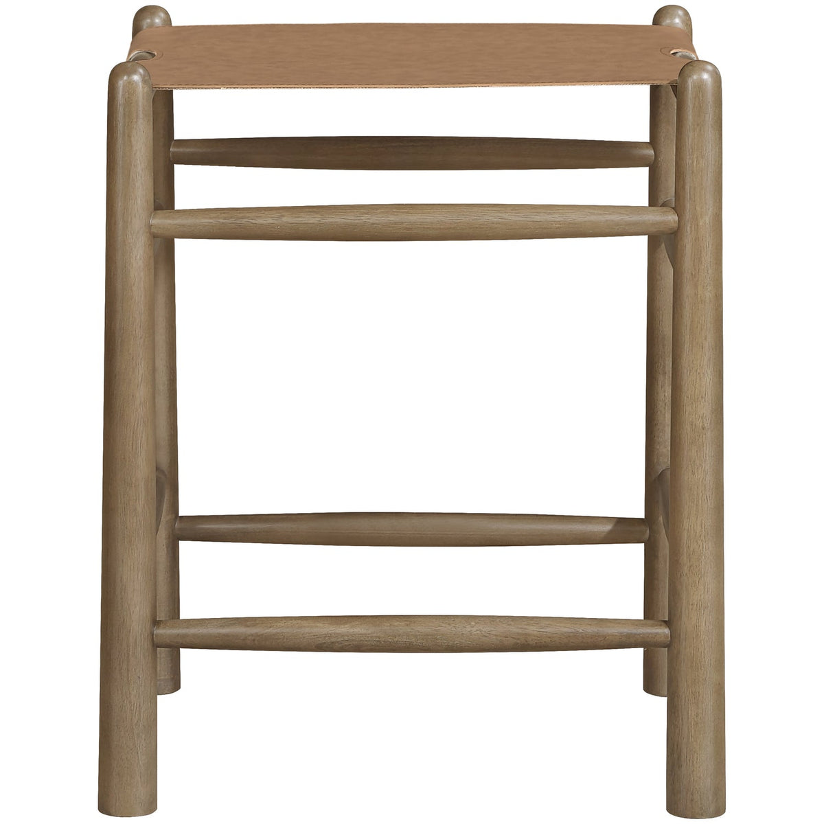 Santos Brown Vegan Leather Upholstered Counter Stool Set of 2