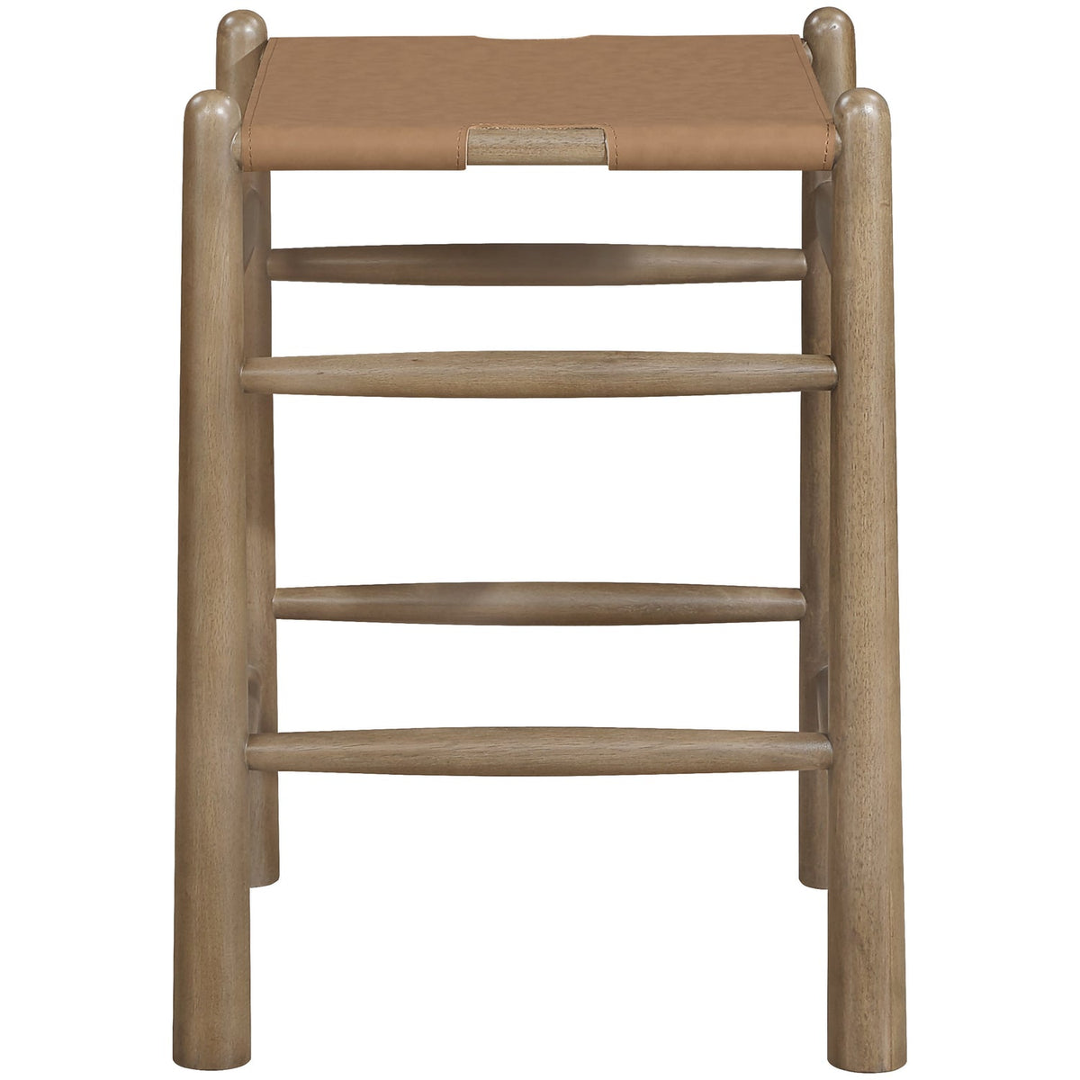 Santos Brown Vegan Leather Upholstered Counter Stool Set of 2