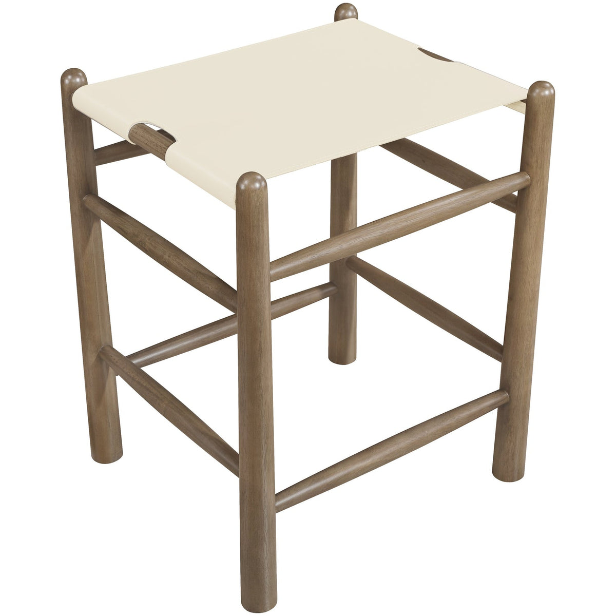 Santos Cream Vegan Leather Upholstered Counter Stool Set of 2