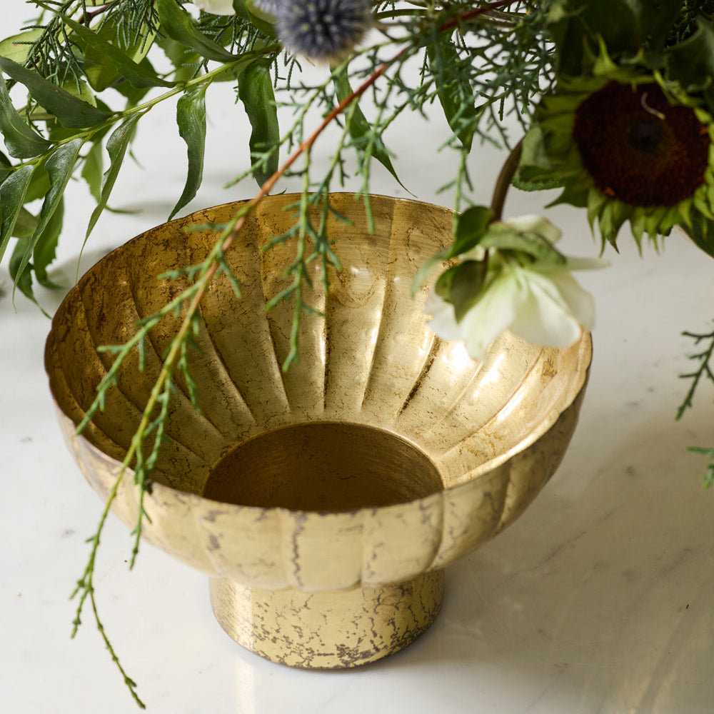 Golden Shine Footed Bowl Set of 2