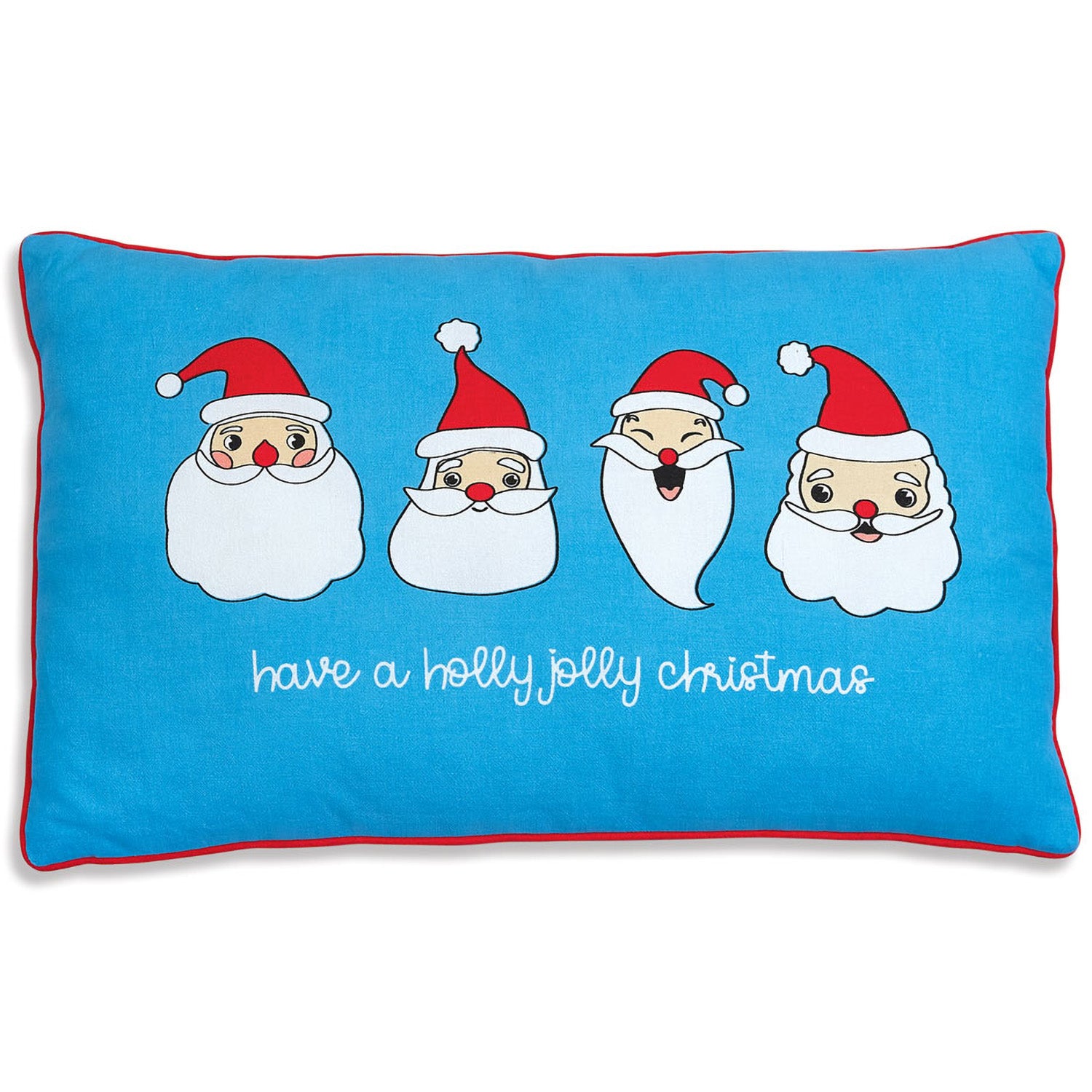 Four Santa's Lumbar Pillow Set of 2