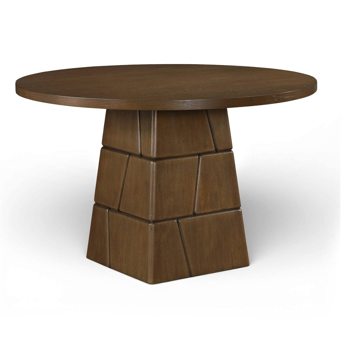 Tavio 48" Brown Walnut Oak Veneer And Solid Wood Dining Table in brown walnut oak veneer and solid wood, primary product view