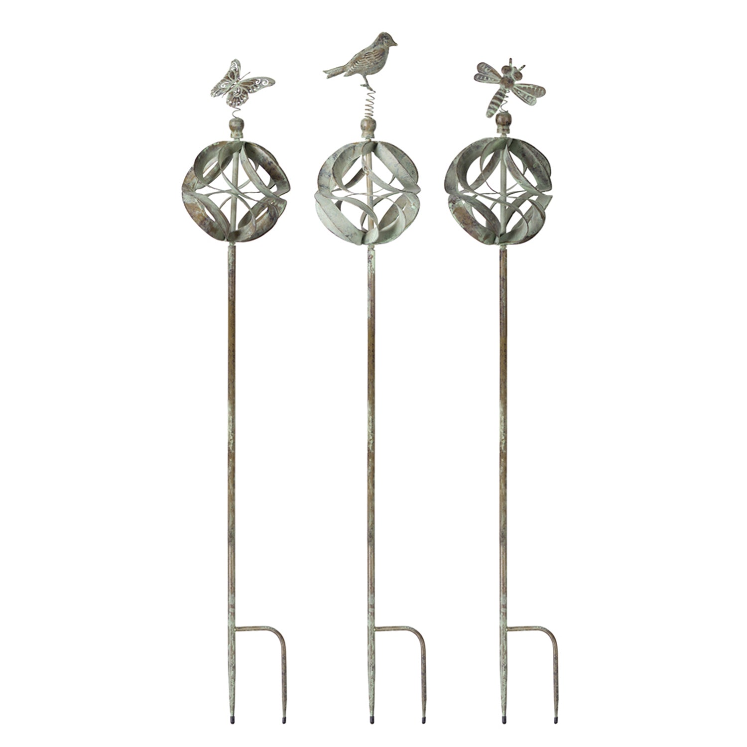 Ornamental Metal Garden Stake Set of 3