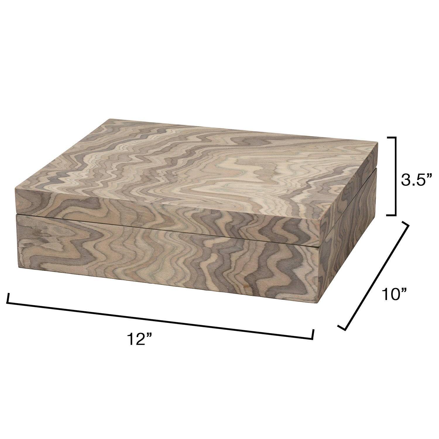 Jamie Young Valley Sand Grey Veneer Decorative Box