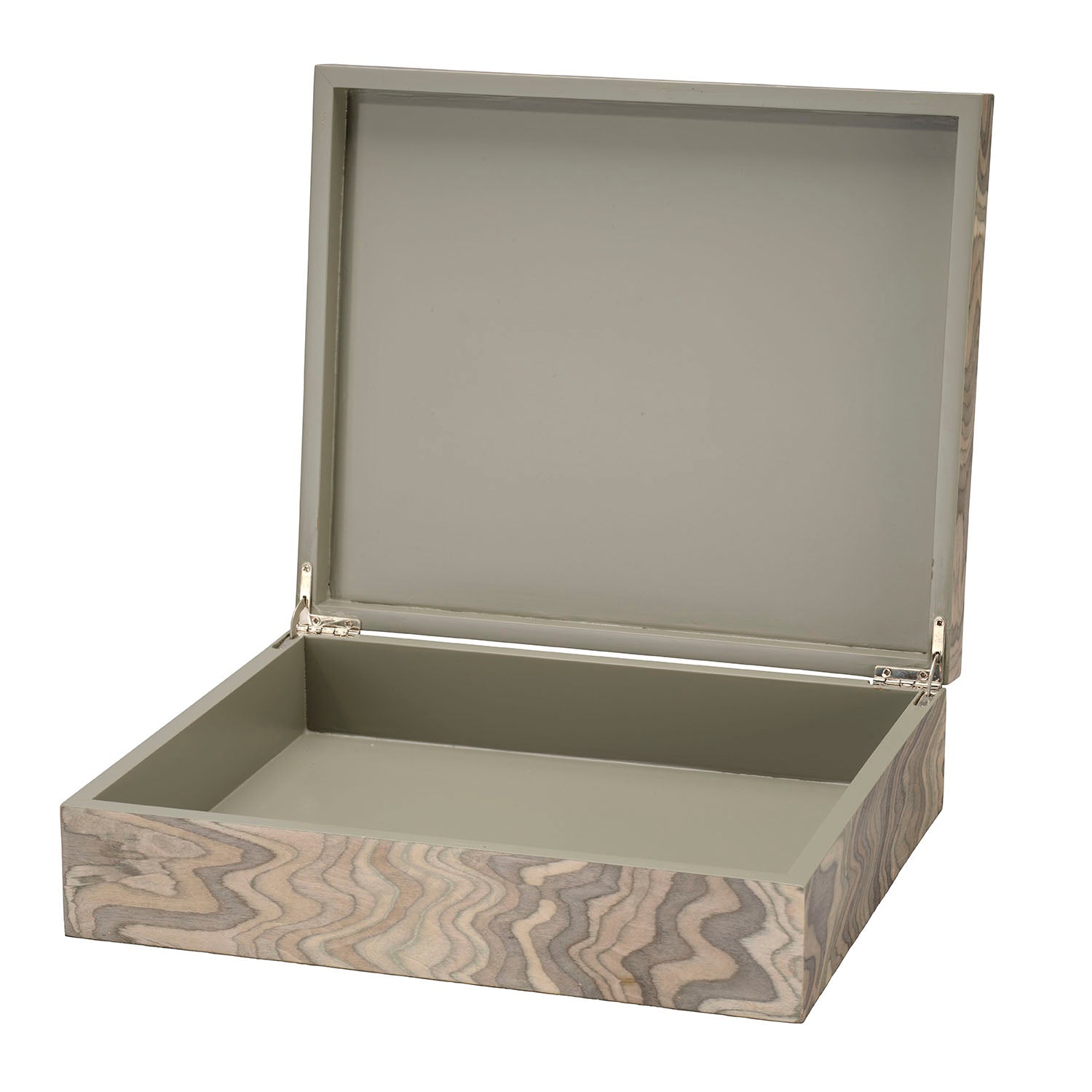 Jamie Young Valley Sand Grey Veneer Decorative Box