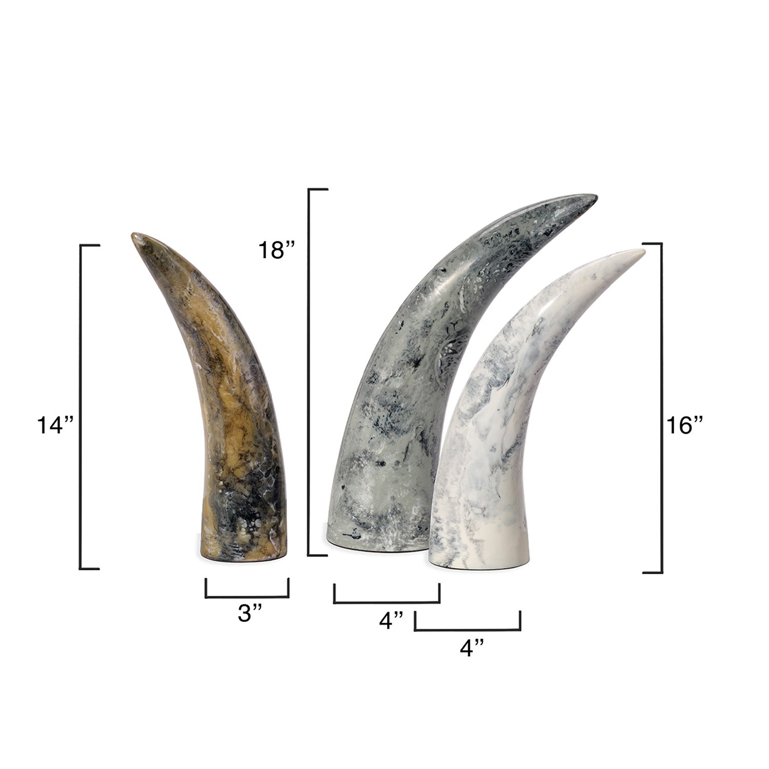 Jamie Young Varigated Horn Decorative Object Set of 3
