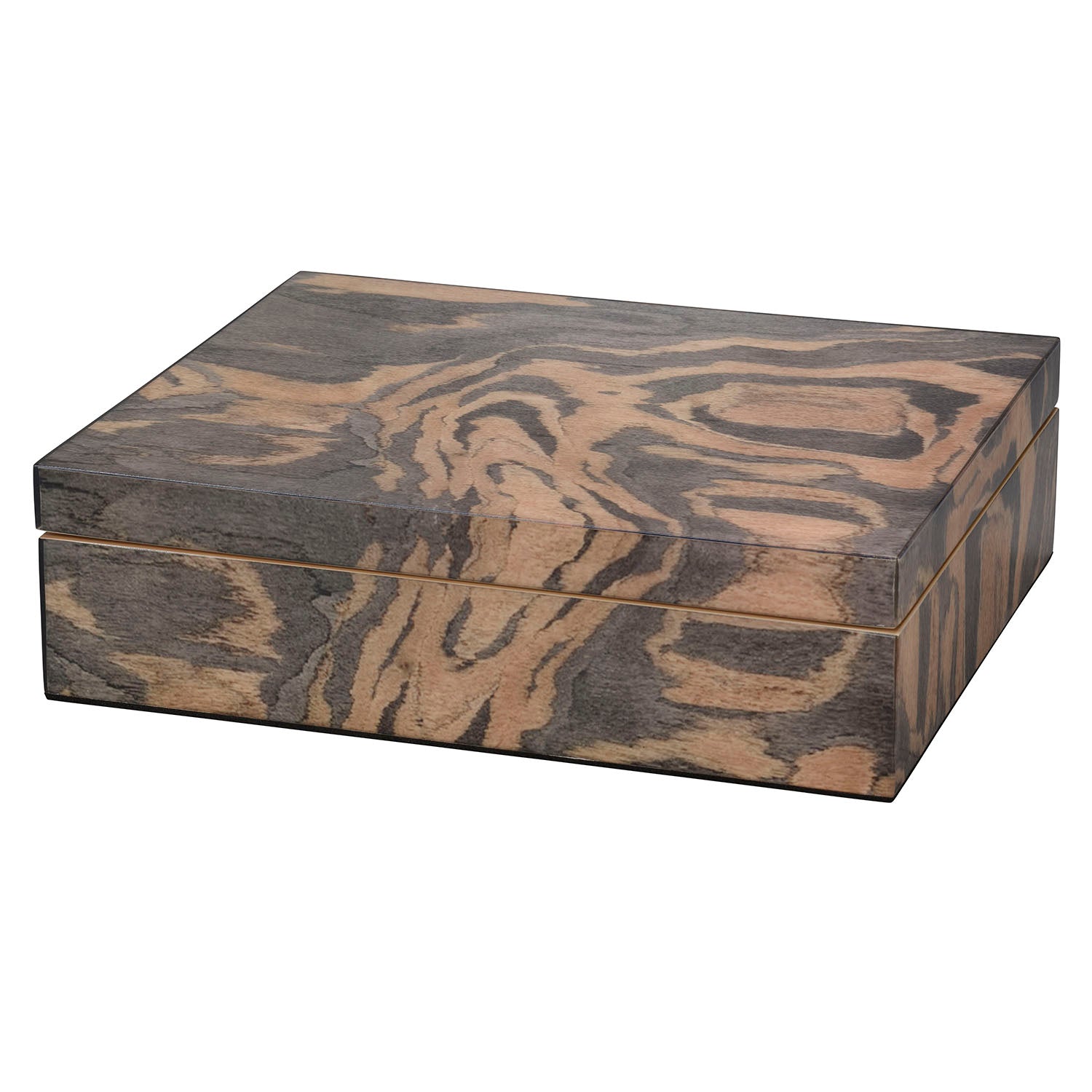 Jamie Young Woodgrain Navy Lacquer Decorative Box