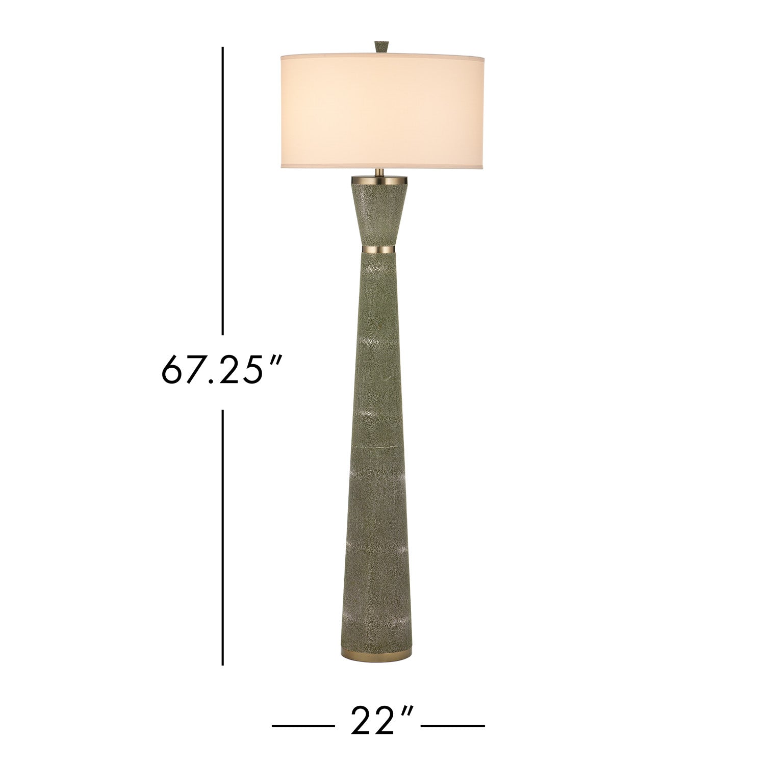 Currey & Co Galuchat Green Hourglass Floor Lamp