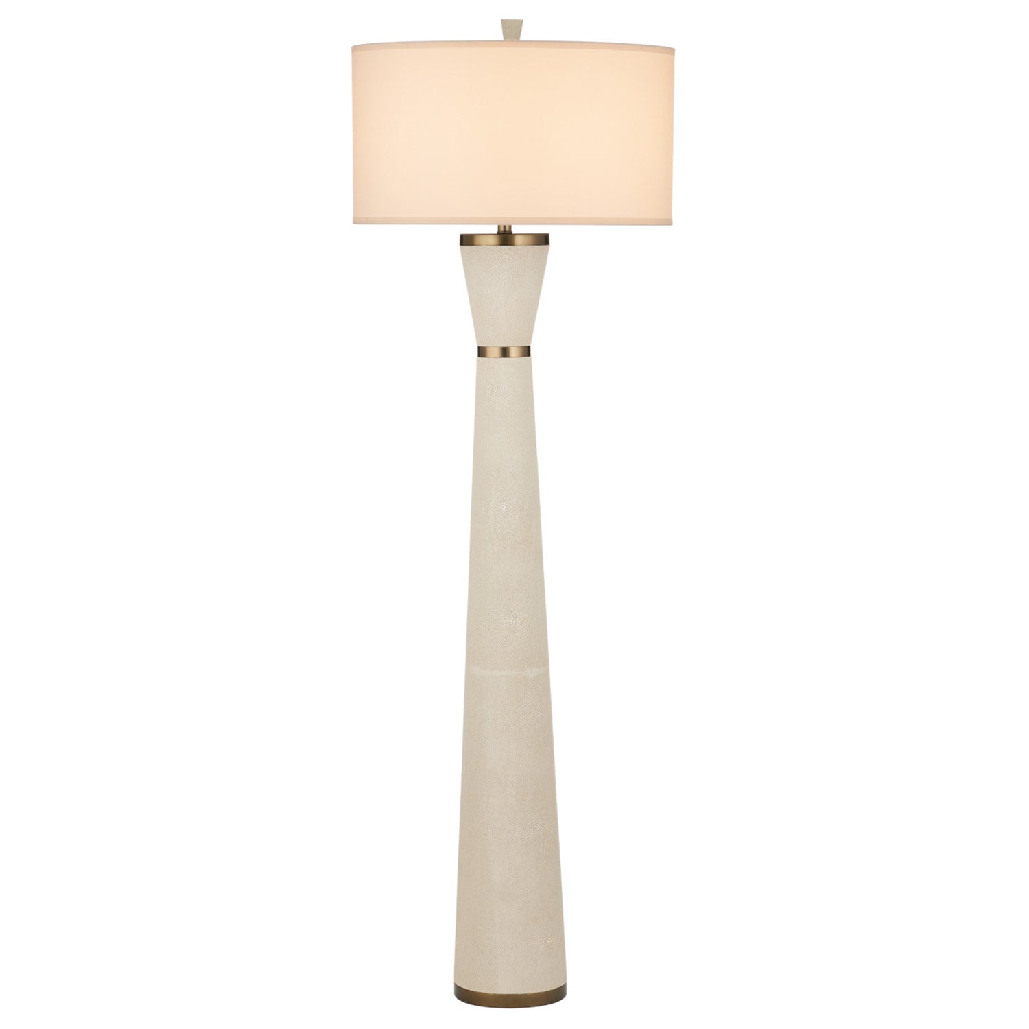 Currey & Co Galuchat Ivory Hourglass Floor Lamp