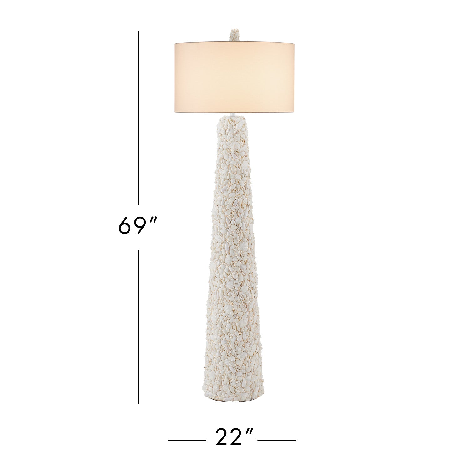 Currey & Co Turbinella White Floor Lamp