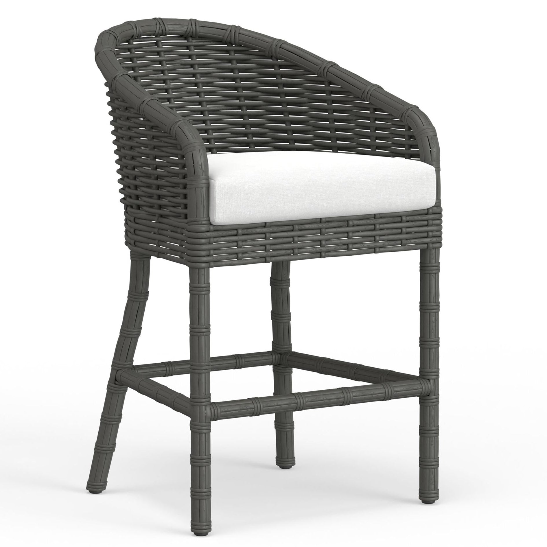 Sunset West Cabo Soothe Pearl w/Flange Welt Outdoor Barstool Set of 2