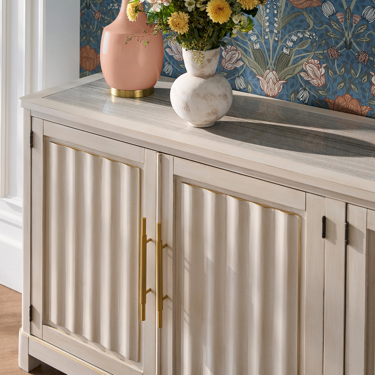 Fairfield Chair Matteo Aria Champagne Mist Four Door Credenza